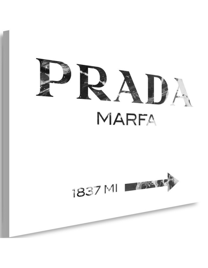 Glamour canvas painting - Prada Marfa Black and White | FEEBY