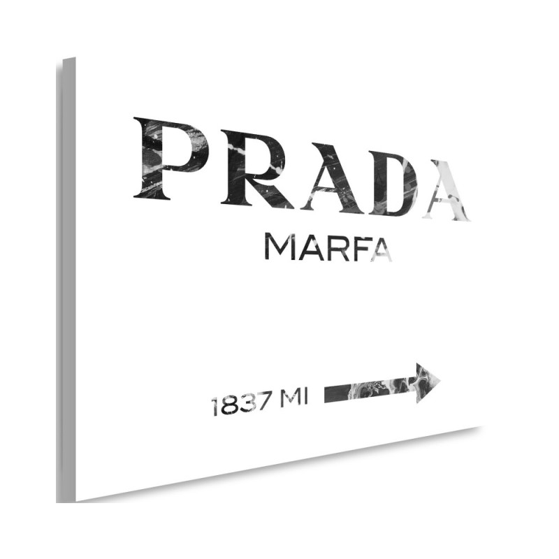 Glamour canvas painting - Prada Marfa Black and White | FEEBY