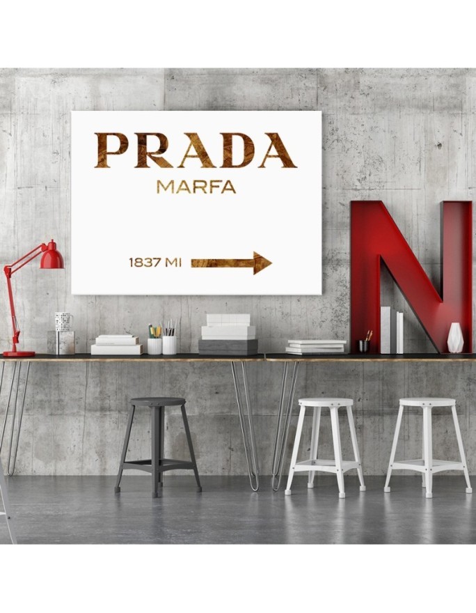 Glamour canvas painting - Prada Marfa Brown | FEEBY