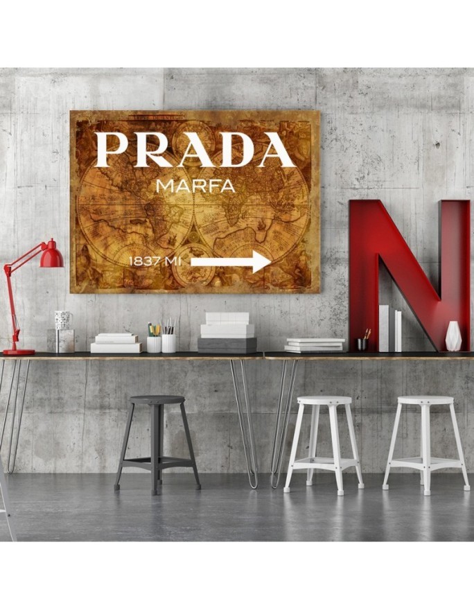 Glamour canvas painting - Prada Marfa Brown | FEEBY
