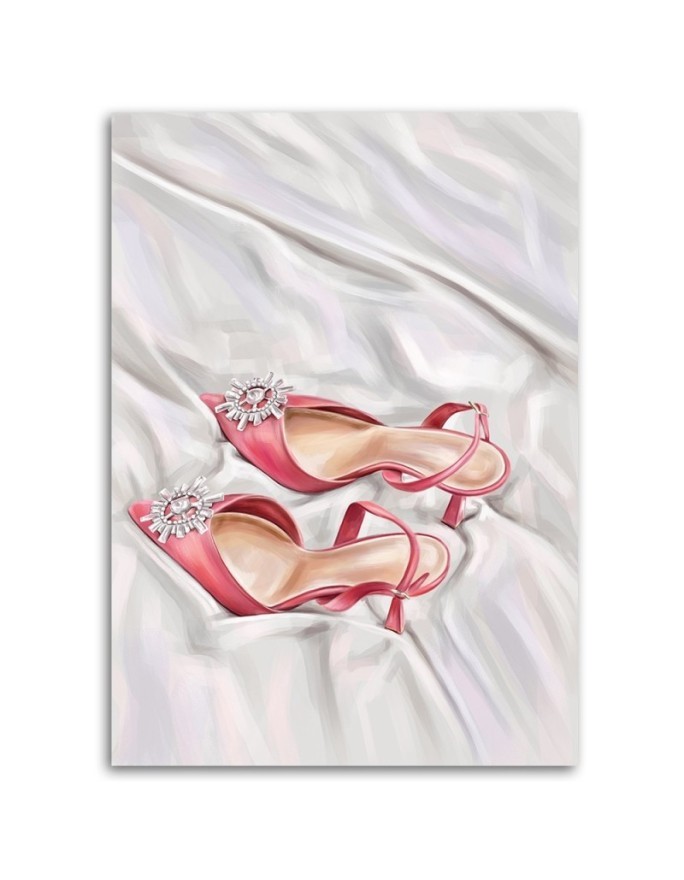 Glamour wall art painting - Pair of pink shoes | FEEBY