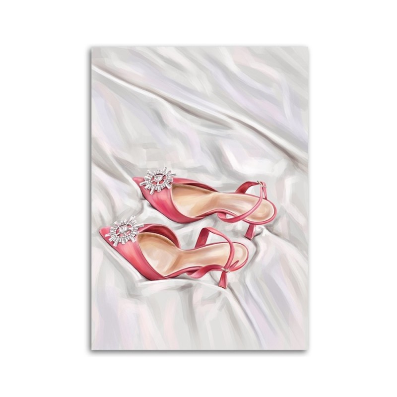 Glamour wall art painting - Pair of pink shoes | FEEBY