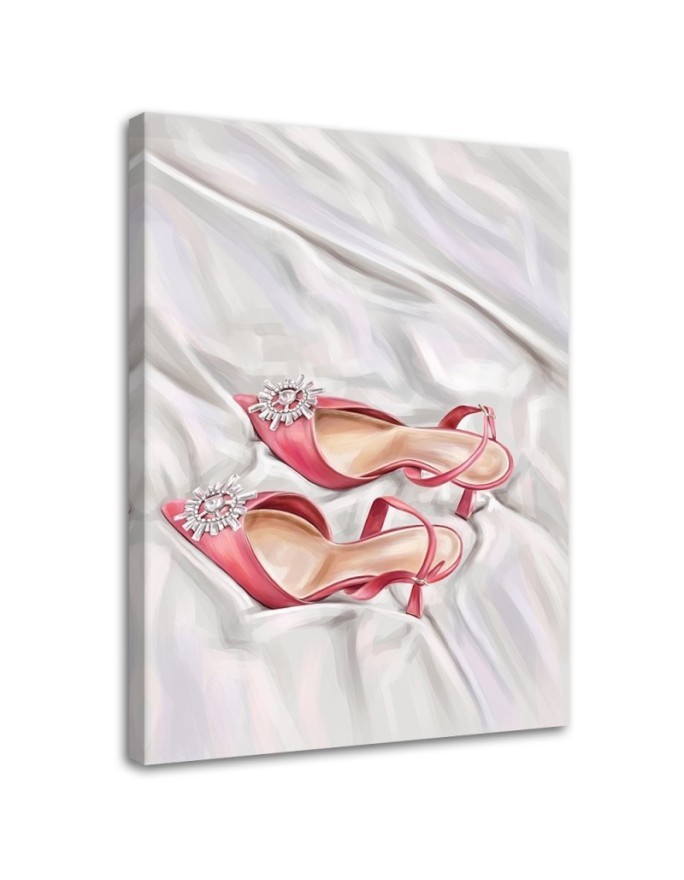 Glamour wall art painting - Pair of pink shoes | FEEBY