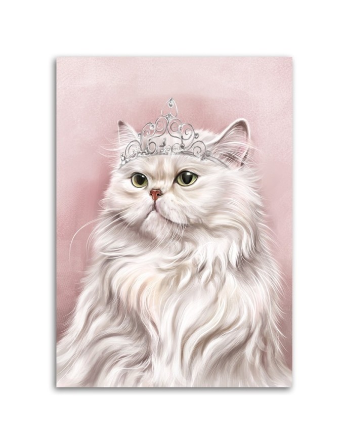 Modern wall art paintings - White royal cat | FEEBY