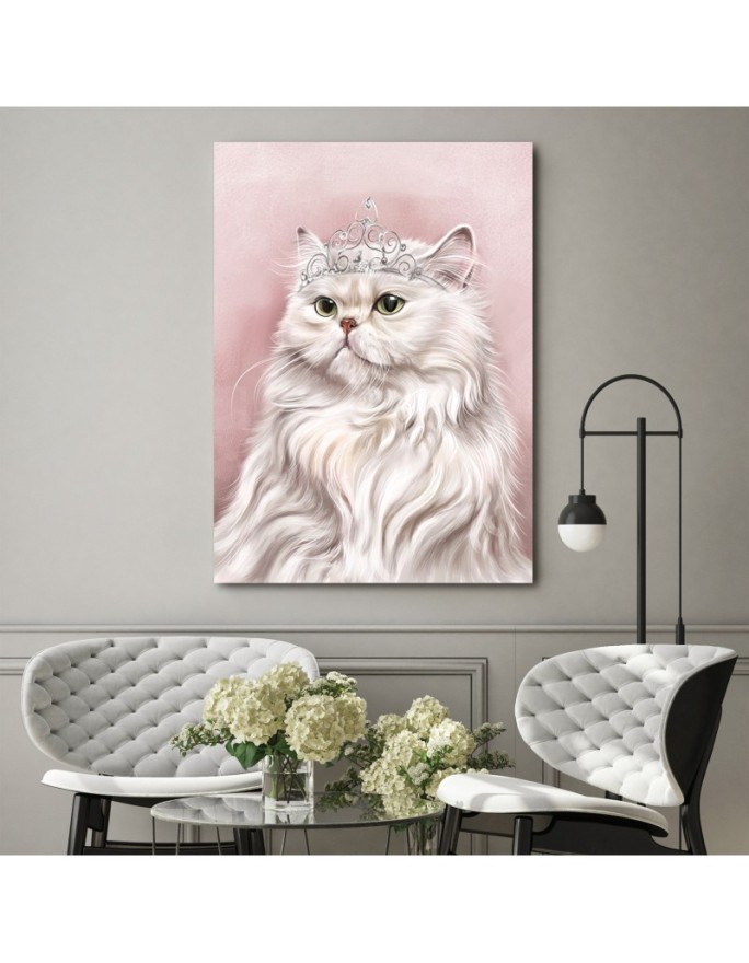 Modern wall art paintings - White royal cat | FEEBY