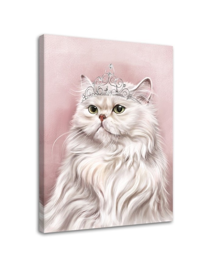 Modern wall art paintings - White royal cat | FEEBY