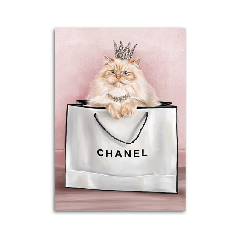 Glamour Canvas paintings - Cat in a chanel bag | FEEBY