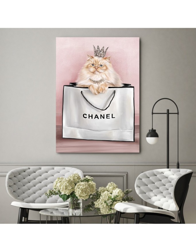 Glamour Canvas paintings - Cat in a chanel bag | FEEBY