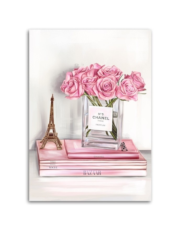Canvas prints for the modern living room - Roses in a vase from Chanel | FEEBY