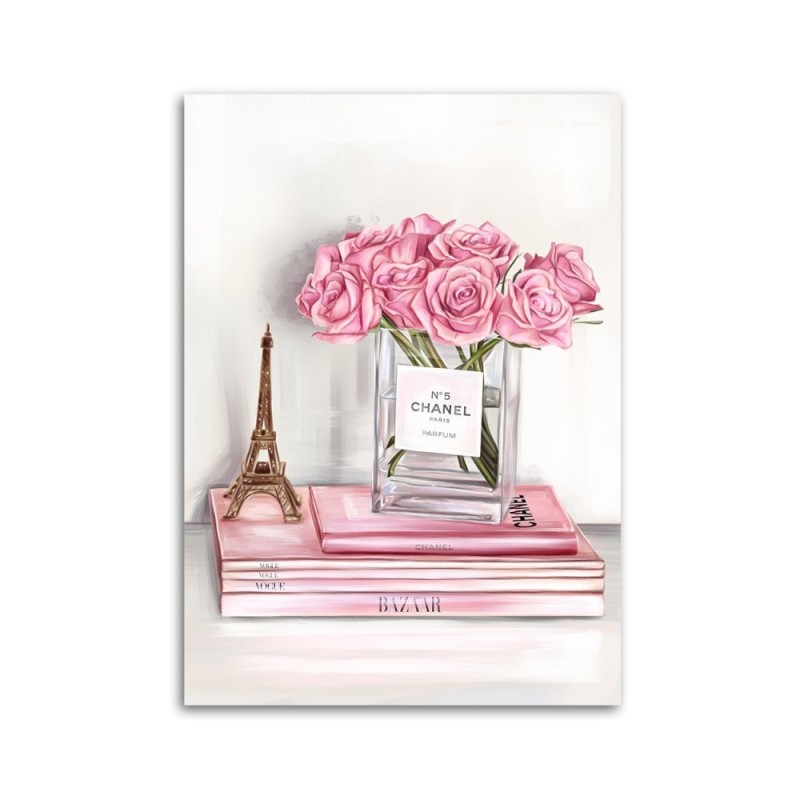 Canvas prints for the modern living room - Roses in a vase from Chanel | FEEBY