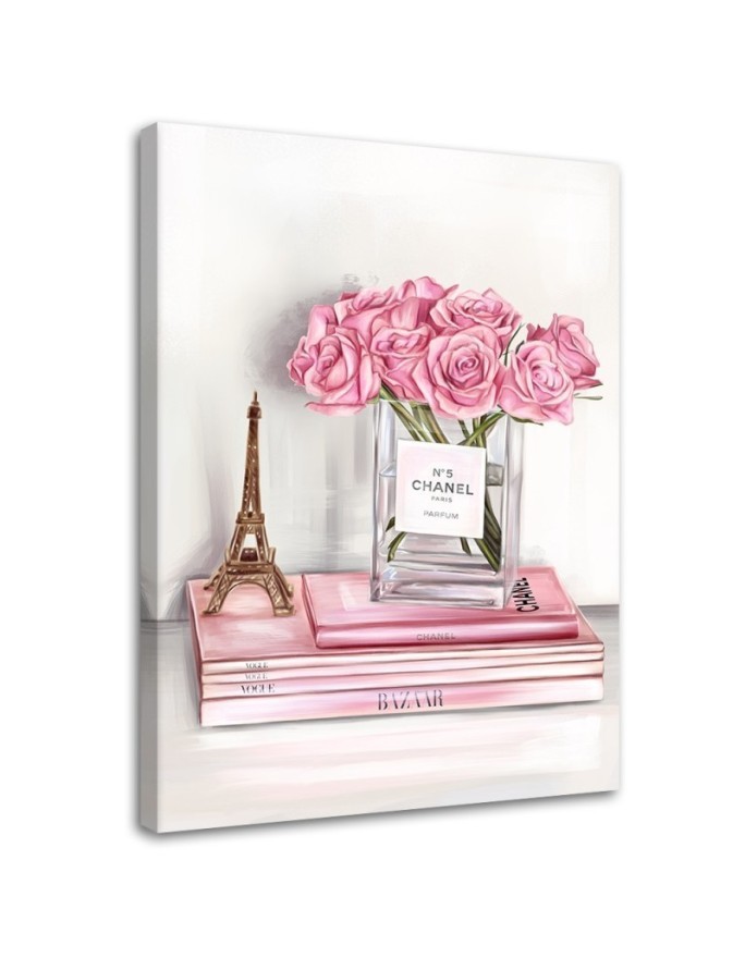 Canvas prints for the modern living room - Roses in a vase from Chanel | FEEBY