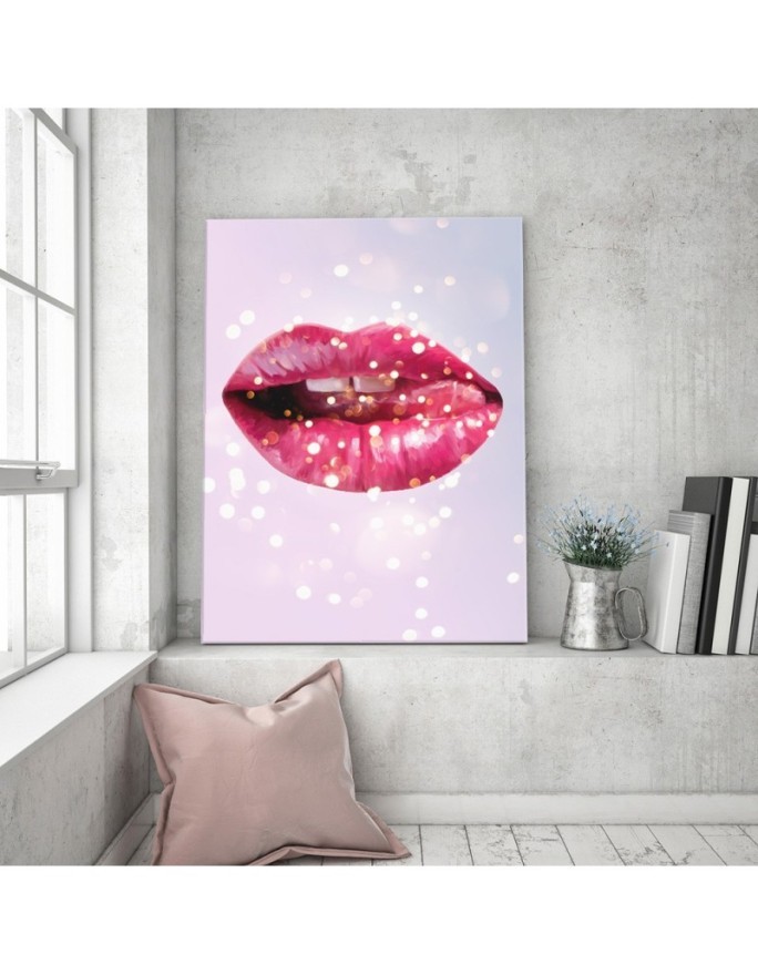 Canvas prints for the bedroom - Pink lips from Dmitry Belov | FEEBY