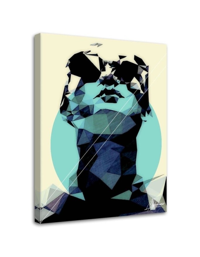Stylish Canvas paintings for the living room - Woman and blue Cantu wheel | FEEBY