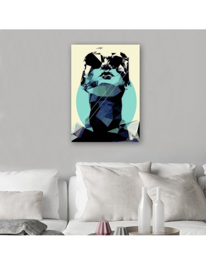 Stylish Canvas paintings for the living room - Woman and blue Cantu wheel | FEEBY