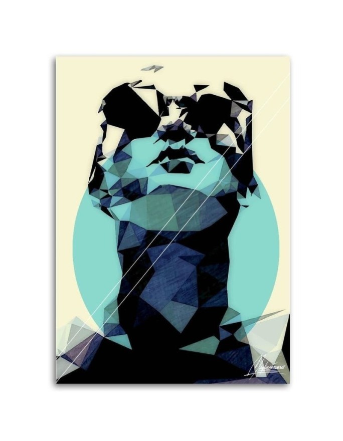 Stylish Canvas paintings for the living room - Woman and blue Cantu wheel | FEEBY