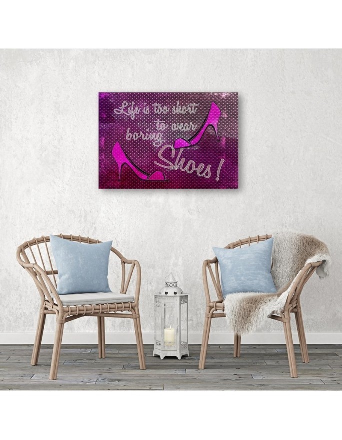 Modern paintings - Lettering and pink stilettos by Andrea Haase | FEEBY