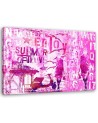 Fashionable Canvas paintings - Pink lettering and female figure Andrea Haase | FEEBY