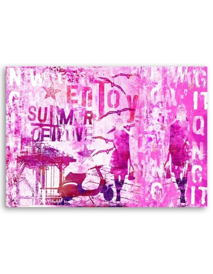 Fashionable Canvas paintings - Pink lettering and female figure Andrea Haase | FEEBY
