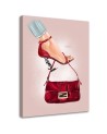 Glamour Canvas prints for the living room - Red handbag stilettos | FEEBY