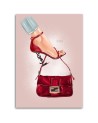 Glamour Canvas prints for the living room - Red handbag stilettos | FEEBY