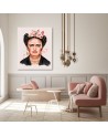 Wall Canvas painting - Frida in shades of pink Svetrinka.art | FEEBY