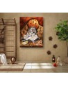 Modern Canvas painting for living room - Cat halloween Svetrinka.art | FEEBY