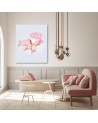 Canvas prints for bathroom, living room glamour - Pink feminine set | FEEBY