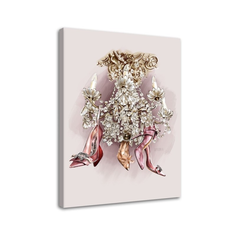 Stylish Canvas prints - Crystal chandelier glamour shoes | FEEBY