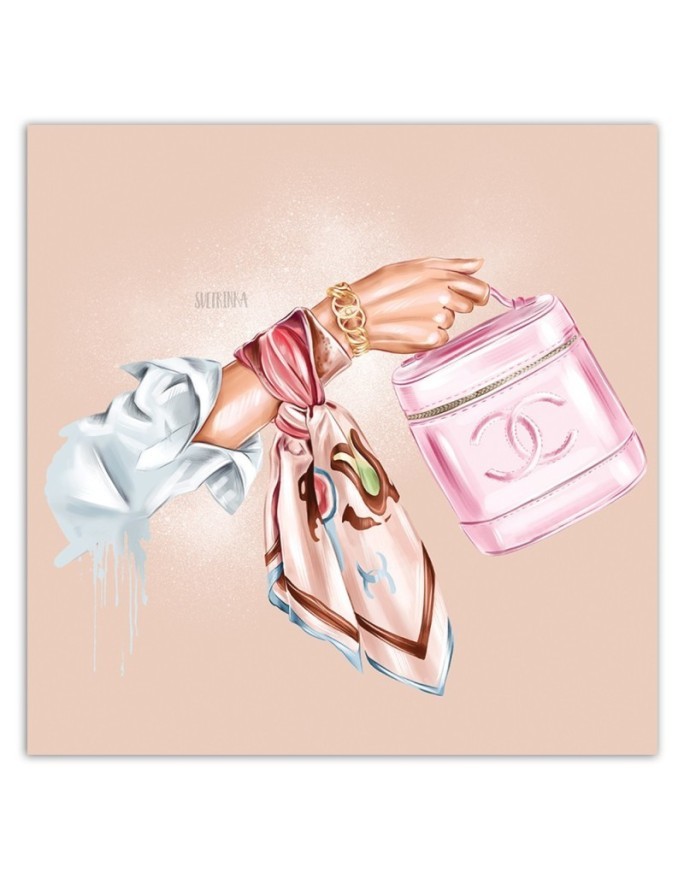 Modern glamour paintings - Paris hand with bag | FEEBY