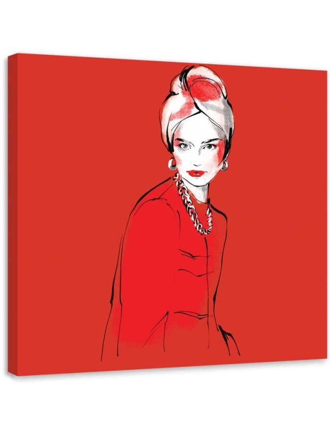 Canvas prints glamour - Red Woman Portrait Irina Sadykova | FEEBY