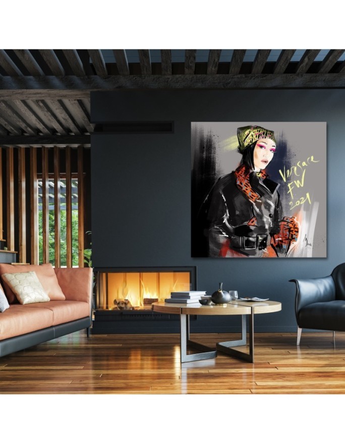 Canvas prints - Portrait Woman Fashion Black Irina Sadykova | FEEBY