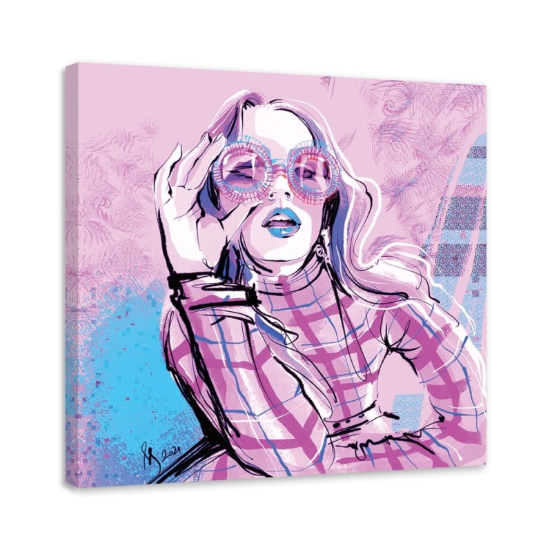 Fashion Prints on Canvas - Retro Pink Female Fashion Irina Sadykova | FEEBY