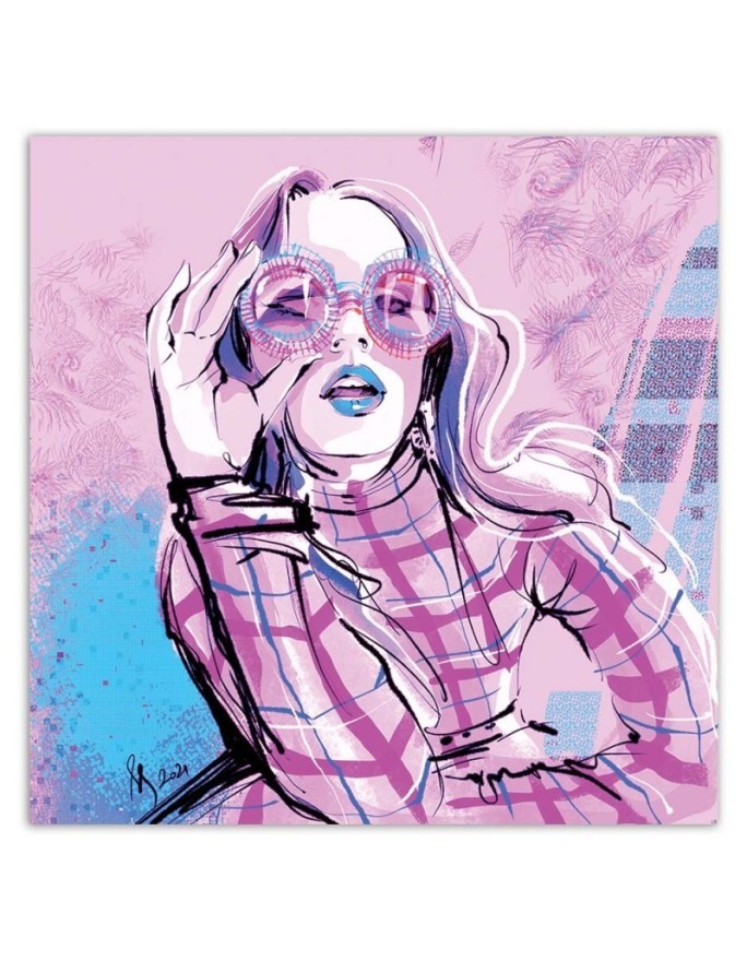 Fashion Prints on Canvas - Retro Pink Female Fashion Irina Sadykova | FEEBY