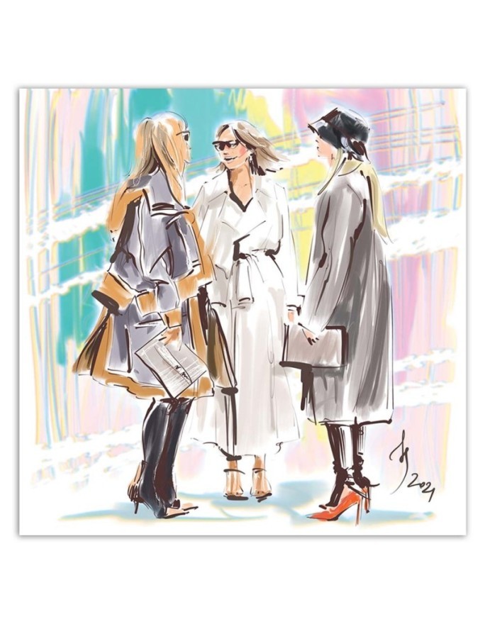 Wall painting - Women Walk Paris Friendship Irina Sadykova | FEEBY