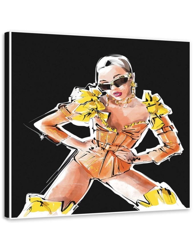 Wall Canvas painting - Model Fashion Music Woman Irina Sadykova | FEEBY