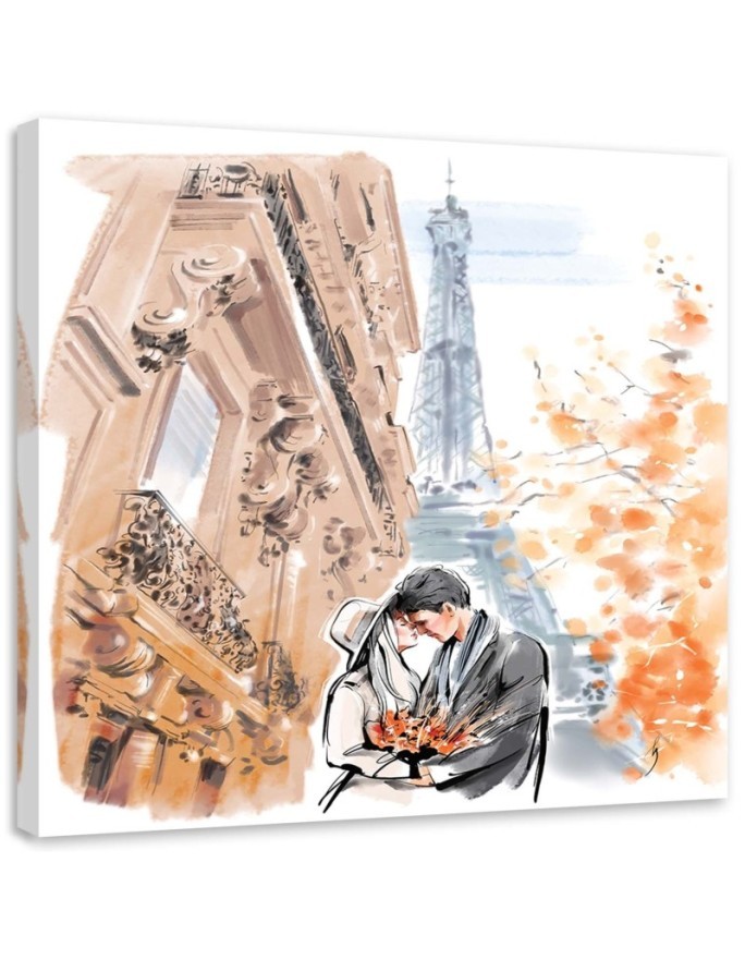 Canvas prints for bedroom - Paris Couple Love Walk Irina Sadykova | FEEBY