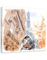 Canvas prints for bedroom - Paris Couple Love Walk Irina Sadykova | FEEBY