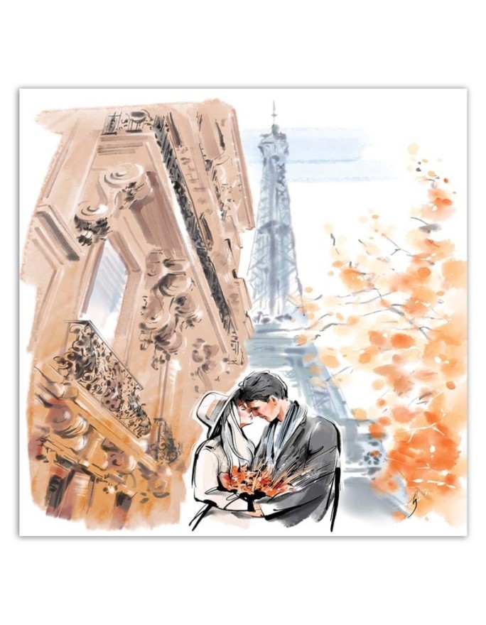 Canvas prints for bedroom - Paris Couple Love Walk Irina Sadykova | FEEBY