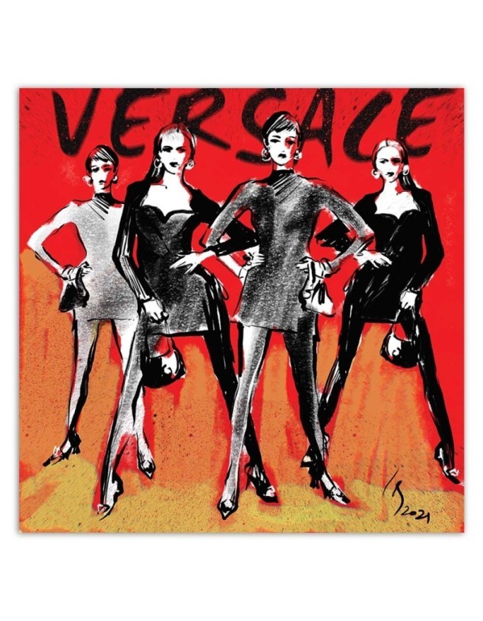 Canvas prints of glamour - Versace Fashion Women Irina Sadykova | FEEBY