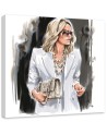 Wall art Canvas - Blonde Woman White Fashion Irina Sadykova | FEEBY