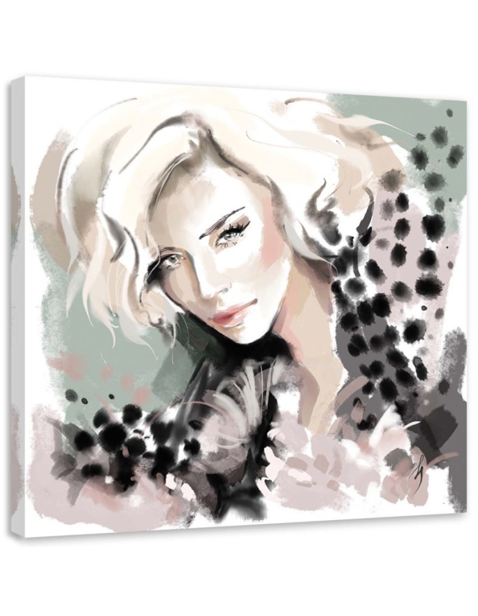 Stylish Canvas prints - Woman Blonde Face Fur Fashion Irina Sadykova | FEEBY