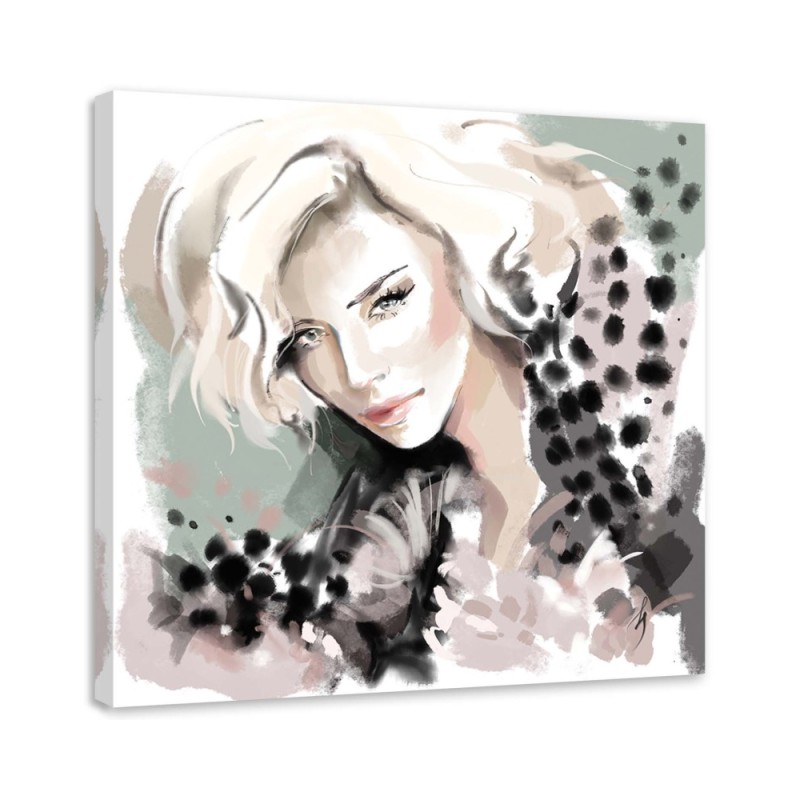Stylish Canvas prints - Woman Blonde Face Fur Fashion Irina Sadykova | FEEBY