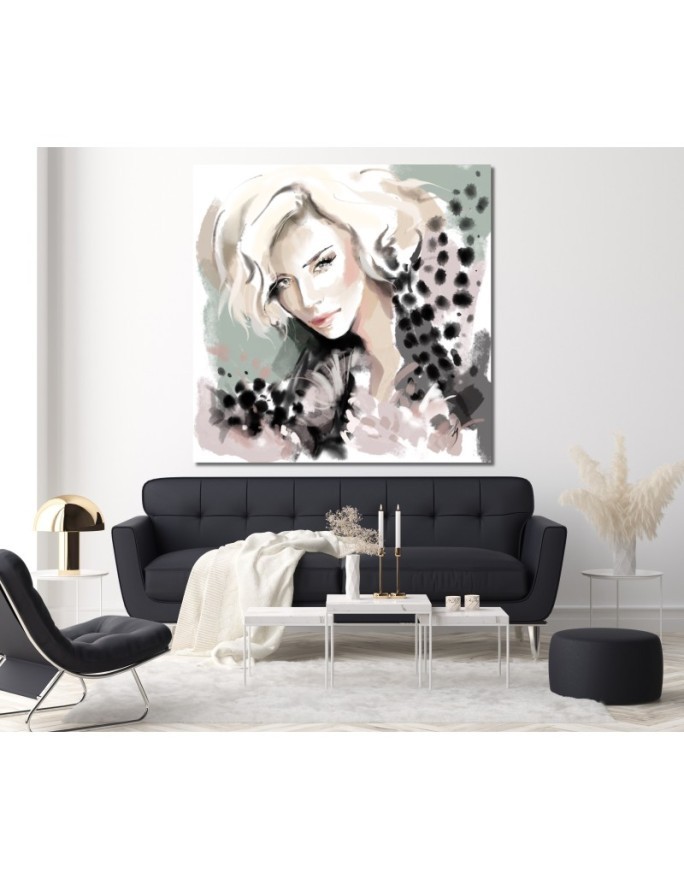 Stylish Canvas prints - Woman Blonde Face Fur Fashion Irina Sadykova | FEEBY