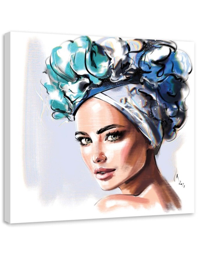 Canvas prints - Portrait Beautiful Woman Blue Eyes Irina Sadykova. Buy now| | FEEBY