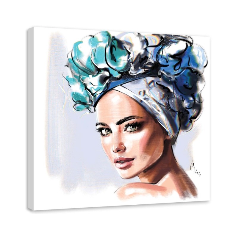 Canvas prints - Portrait Beautiful Woman Blue Eyes Irina Sadykova. Buy now| | FEEBY