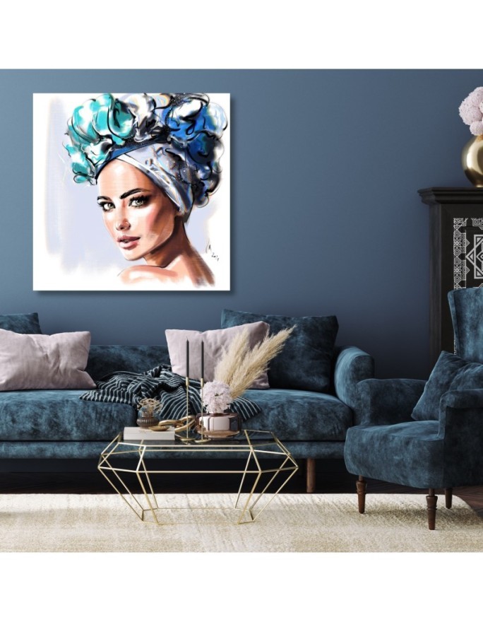 Canvas prints - Portrait Beautiful Woman Blue Eyes Irina Sadykova. Buy now| | FEEBY