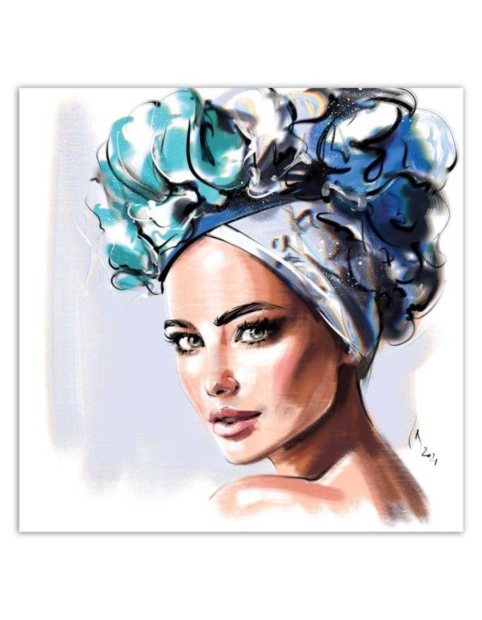 Canvas prints - Portrait Beautiful Woman Blue Eyes Irina Sadykova. Buy now| | FEEBY