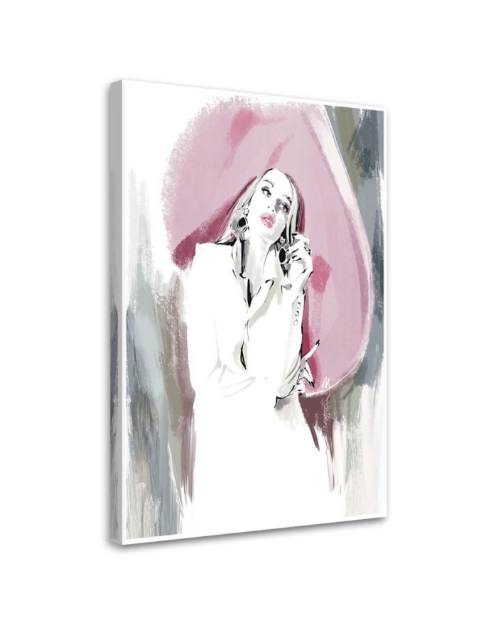 Canvas print Woman in pink...