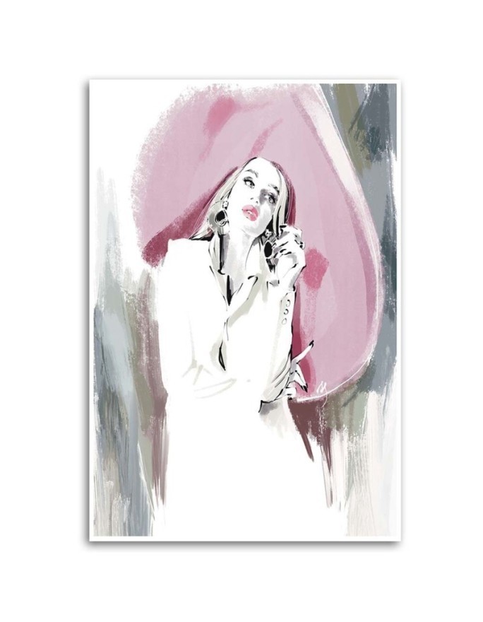 Glamour Canvas prints - Pink hat woman Irina Sadykova | FEEBY