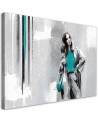Fashionable Canvas prints - Woman in coat on grey background | FEEBY